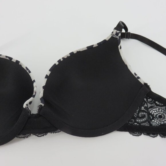 Maidenform 34B Sweet Nothings Bra Style 08104 Animal Print Black Lace Underwire - Picture 9 of 15